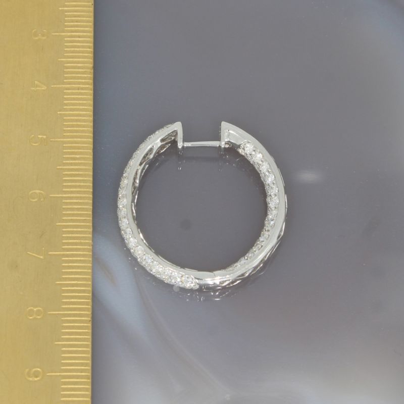 Sale! Wert 17500 € Brillant Ohrringe Creolen (5,04 carat) in 750er 18 K Weißgold - 87946