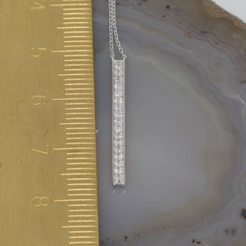 Sale! Wert 1350 € Brillant Collier (0,13 carat) in 750er 18 K Weißgold - H102
