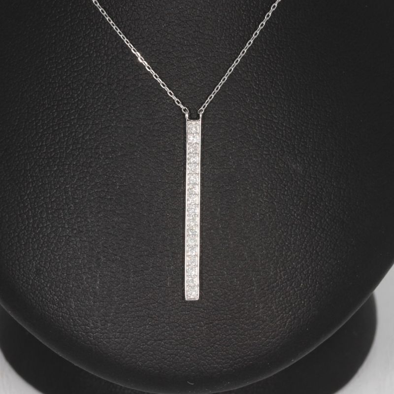 Sale! Wert 1350 € Brillant Collier (0,13 carat) in 750er 18 K Weißgold - H102