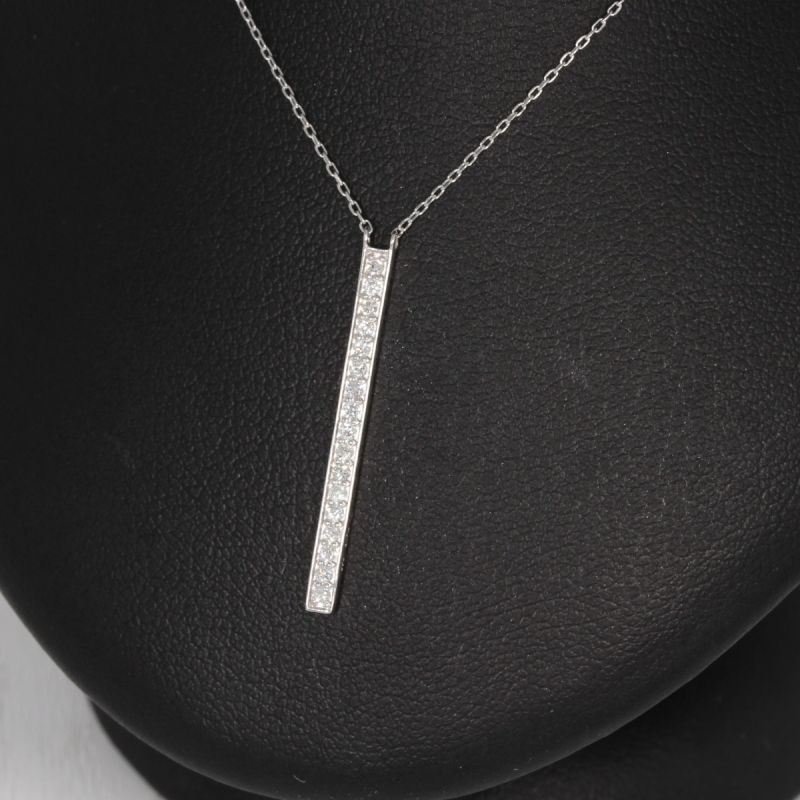 Sale! Wert 1350 € Brillant Collier (0,13 carat) in 750er 18 K Weißgold - H102