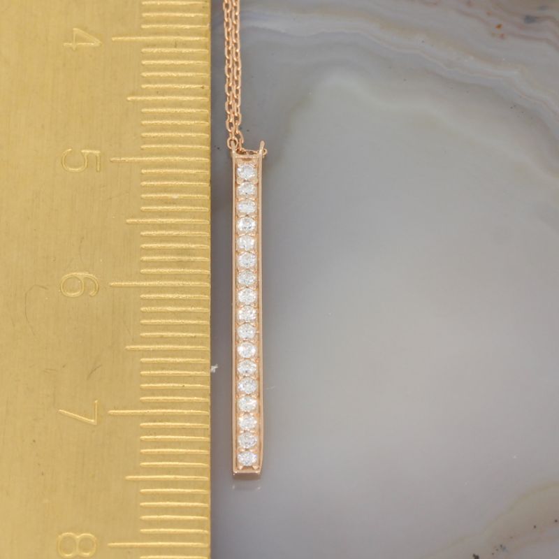 Sale! Wert 1350 € Brillant Collier (0,13 carat) in 750er 18 K Roségold - H340