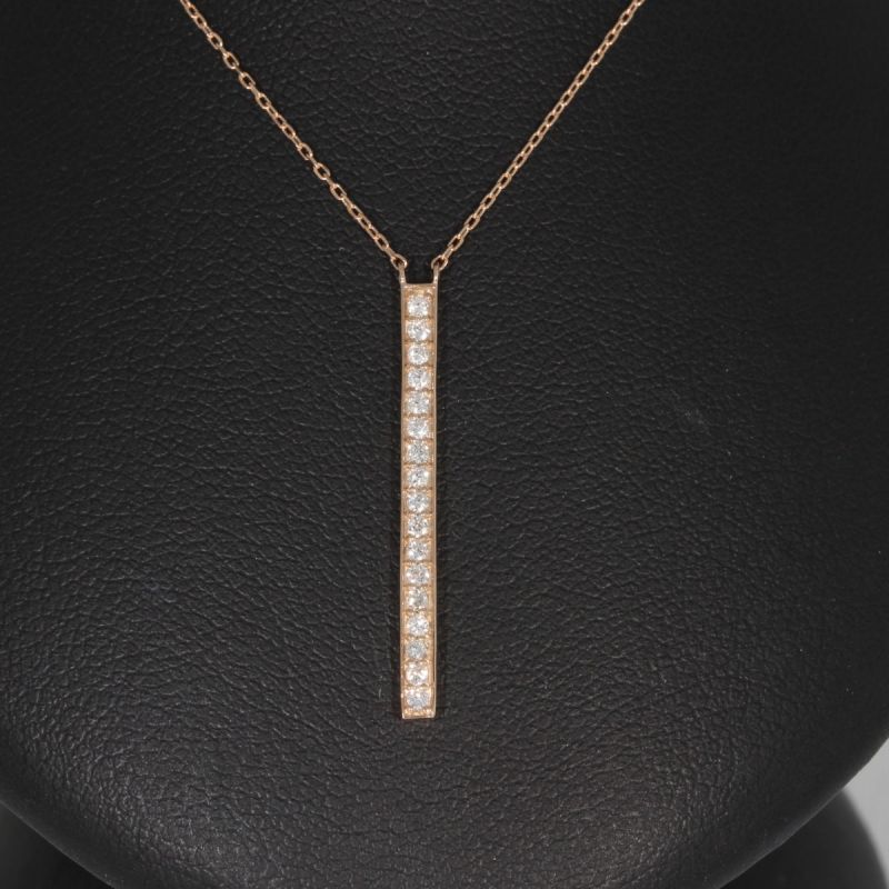 Sale! Wert 1350 € Brillant Collier (0,13 carat) in 750er 18 K Roségold - H340