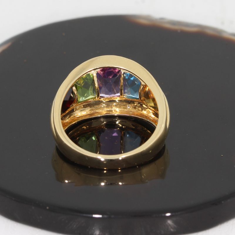 Wert 1790 € Brillant Farbedelstein Ring in 585er 14 K Gelbgold - 88020