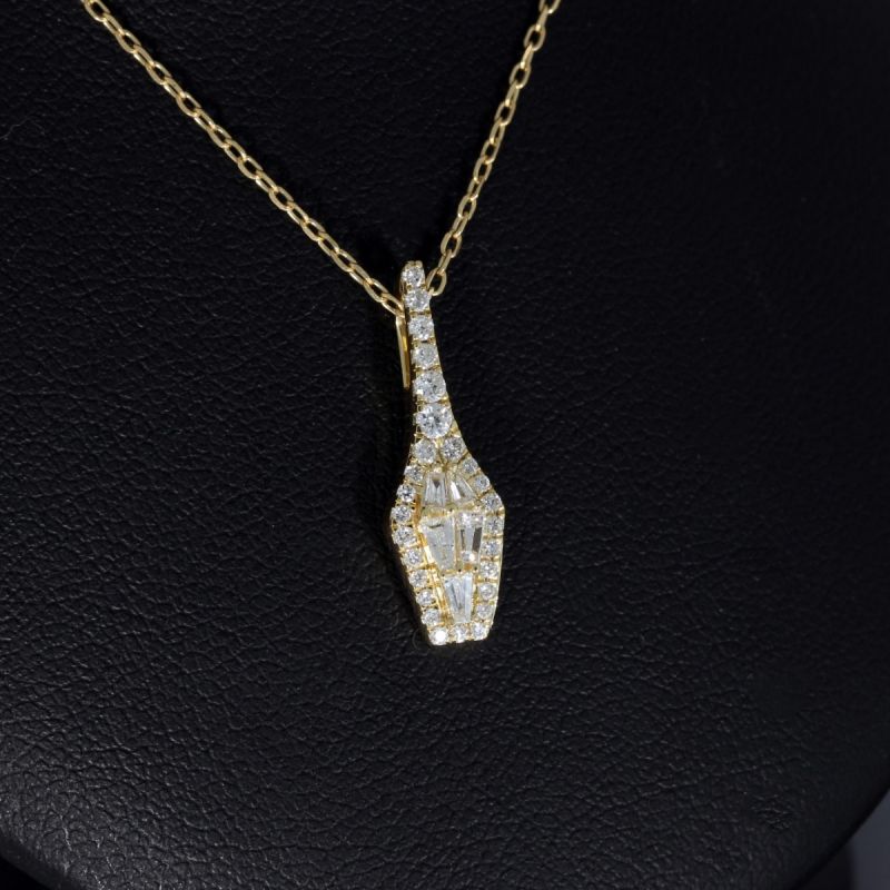 Sale! Wert 2650 € Brillant Diamant Anhänger & Kette in 750er 18 K Gelbgold - H1553