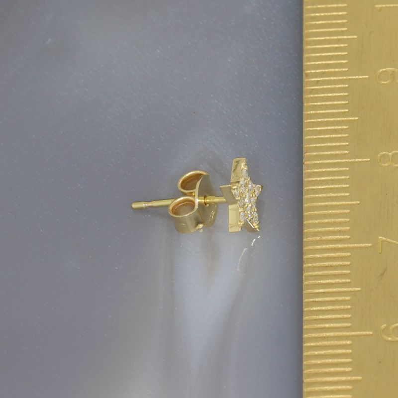Wert 1490 € Brillant Ohrstecker Stern (0,18 carat) in 750er 18 K Gelbgold - H1546