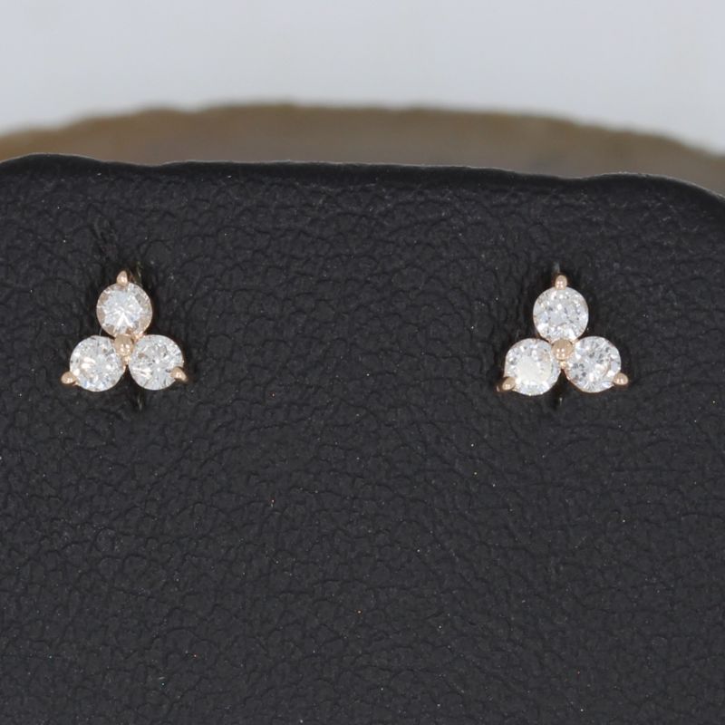 Wert 1390 € Brillant Ohrstecker (0,22 carat) in 750er 18 K Roségold - H344