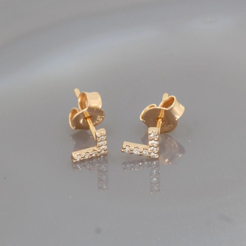 Wert 1050 € Brillant Ohrstecker (0,10 carat) in 750er 18 K Roségold - H1560