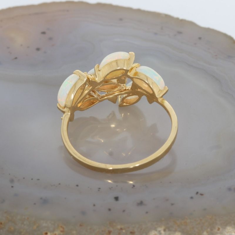 Wert 1790 € Brillant Opal Ring 750er/18 Karat Gelb Gold Größe 55 – 88082