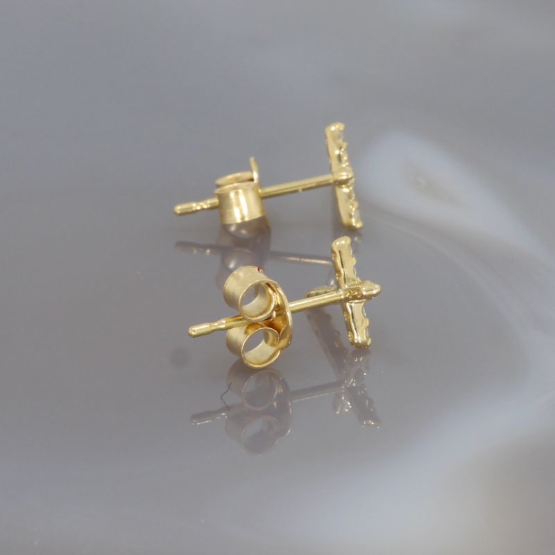 Wert 1550 € Brillant Kreuz Ohrringe (0,18 carat) in 750er 18 K Gelbgold - H1555