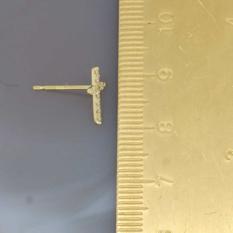 Wert 1550 € Brillant Kreuz Ohrringe (0,18 carat) in 750er 18 K Gelbgold - H1555