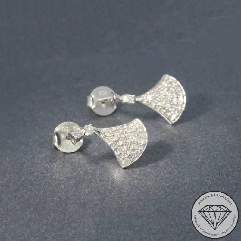 Wert 1990 € Brillant Ohrringe (0,37 carat) in 750er 18 K Weißgold - 88139