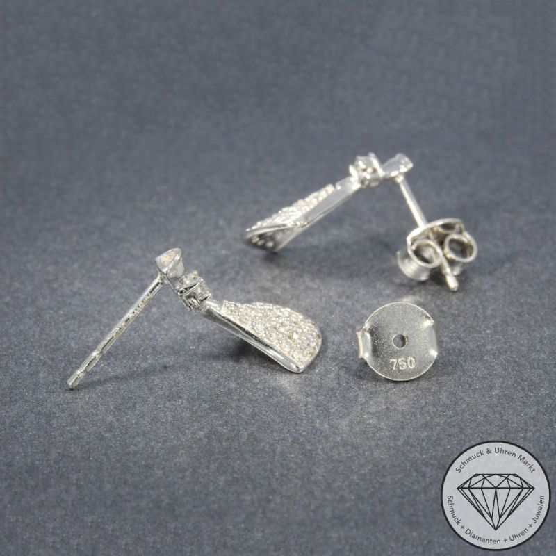 Wert 1990 € Brillant Ohrringe (0,37 carat) in 750er 18 K Weißgold - 88139