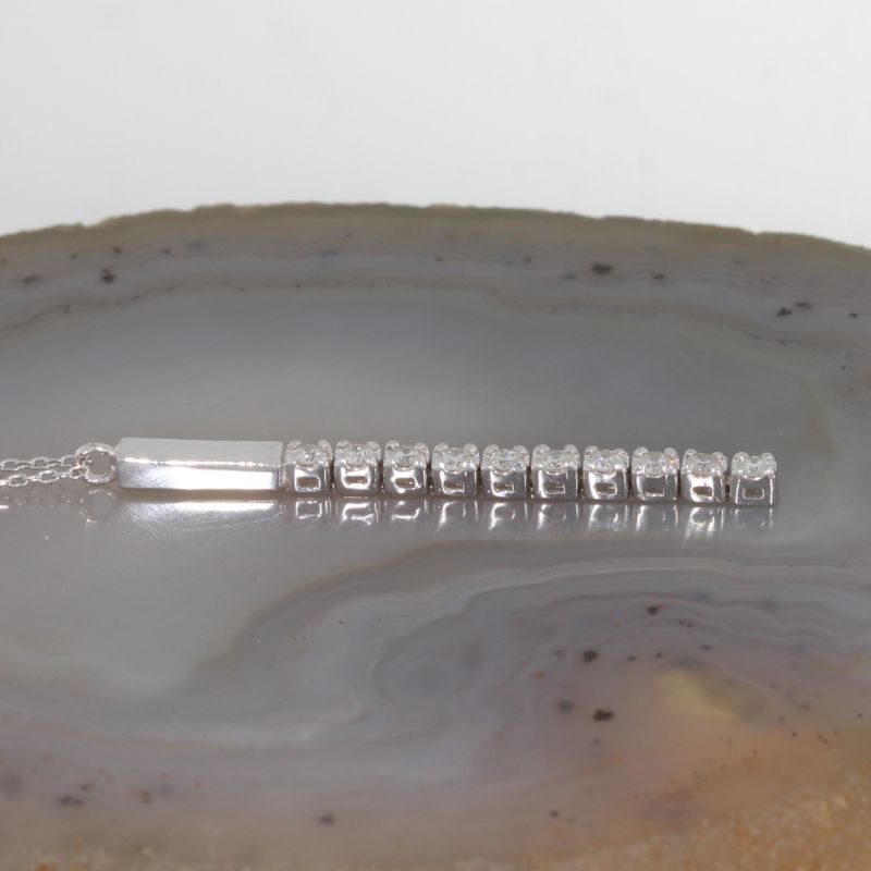 Sale! Wert 1990 € Brillant Collier (0,22 carat) in 750er 18 K Weißgold - H165