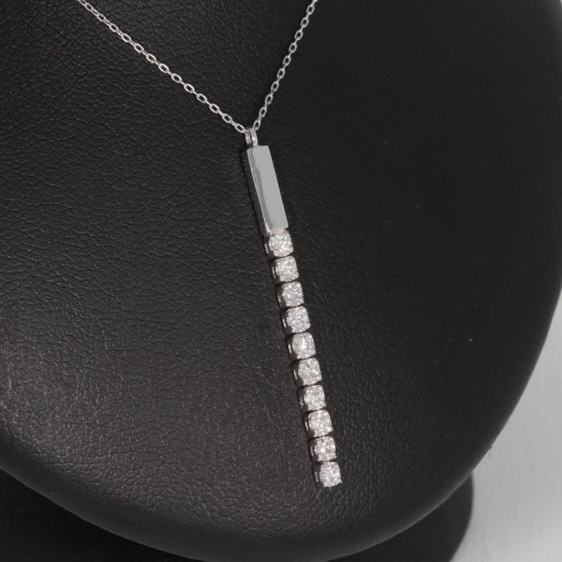 Sale! Wert 1990 € Brillant Collier (0,22 carat) in 750er 18 K Weißgold - H165