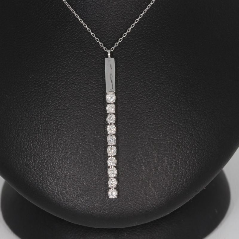 Sale! Wert 1990 € Brillant Collier (0,22 carat) in 750er 18 K Weißgold - H165