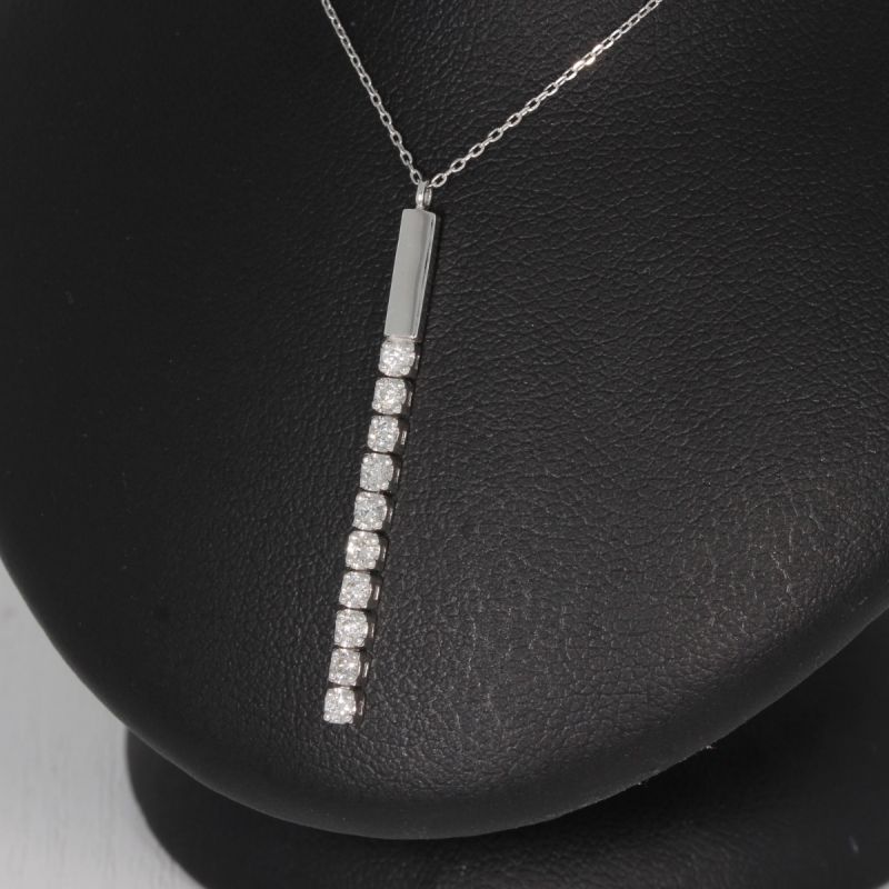 Sale! Wert 1990 € Brillant Collier (0,22 carat) in 750er 18 K Weißgold - H165