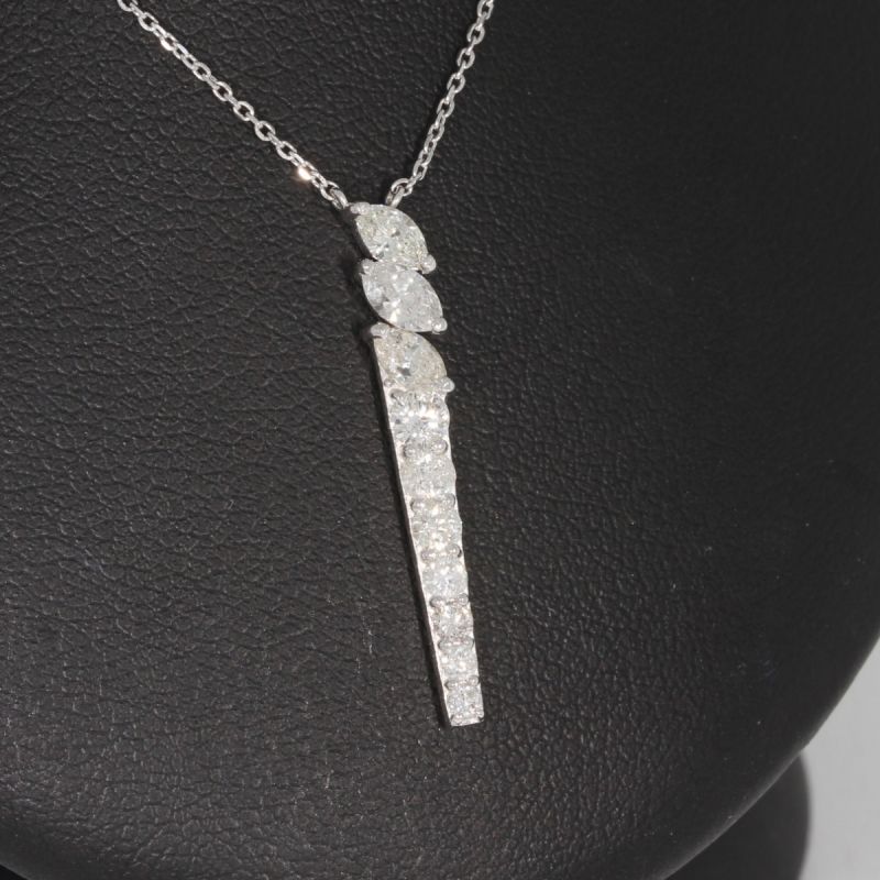 Wert 3790 € Brillant Diamant Collier in 750er 18 K Weißgold - H341