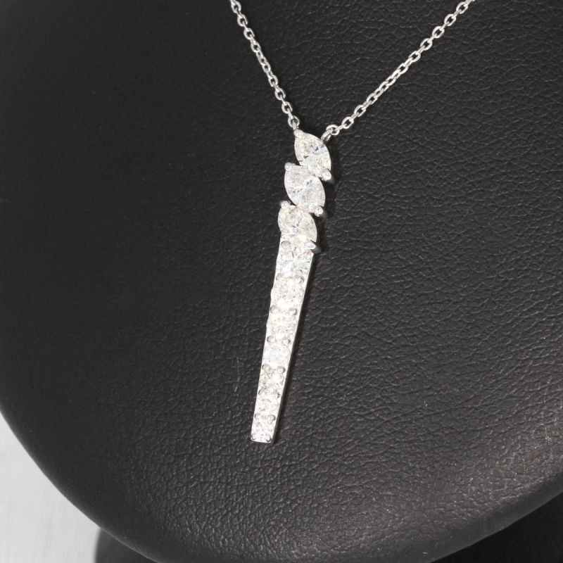 Wert 3790 € Brillant Diamant Collier in 750er 18 K Weißgold - H341