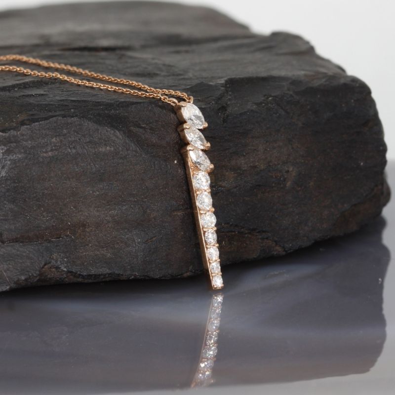Wert 3790 € Brillant Diamant Collier in 750er 18 K Roségold - H349