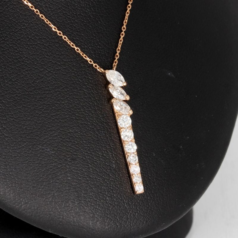 Wert 3790 € Brillant Diamant Collier in 750er 18 K Roségold - H349