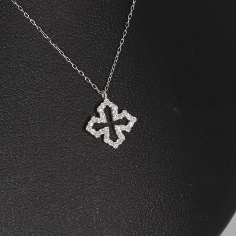 Wert 1060 € Brillant Collier (0,13 carat) in 750er 18 K Weißgold - H163
