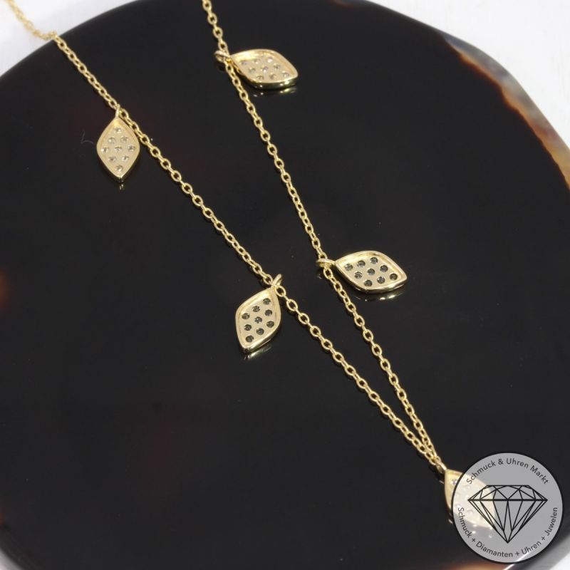 Wert 1450 € Brillant Collier (0,19 carat) in 750er 18 K Gelbgold - H1611