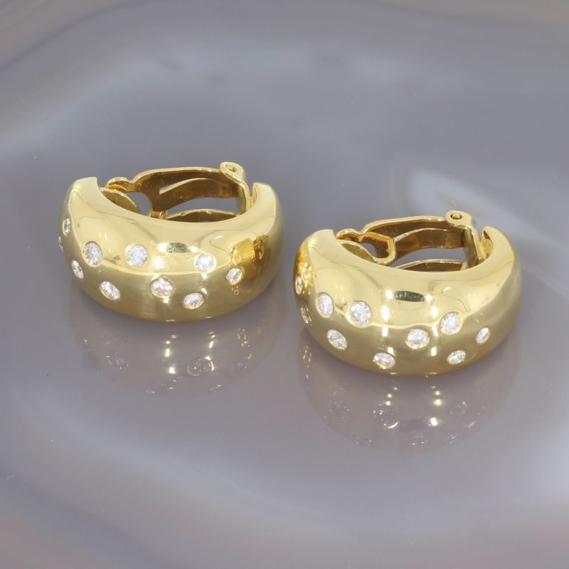 Wert 11.990 € Brillant Ohrringe Creolen (ca. 1,00 carat) in 750er 18 K Gelbgold - 88169