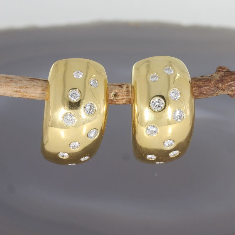 Wert 11.990 € Brillant Ohrringe Creolen (ca. 1,00 carat) in 750er 18 K Gelbgold - 88169