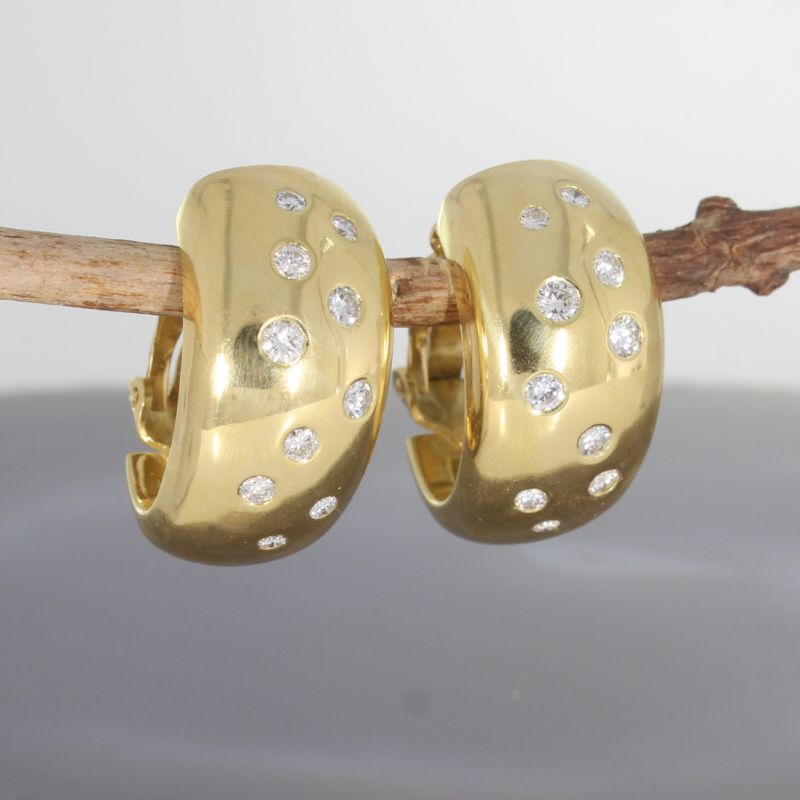 Wert 11.990 € Brillant Ohrringe Creolen (ca. 1,00 carat) in 750er 18 K Gelbgold - 88169