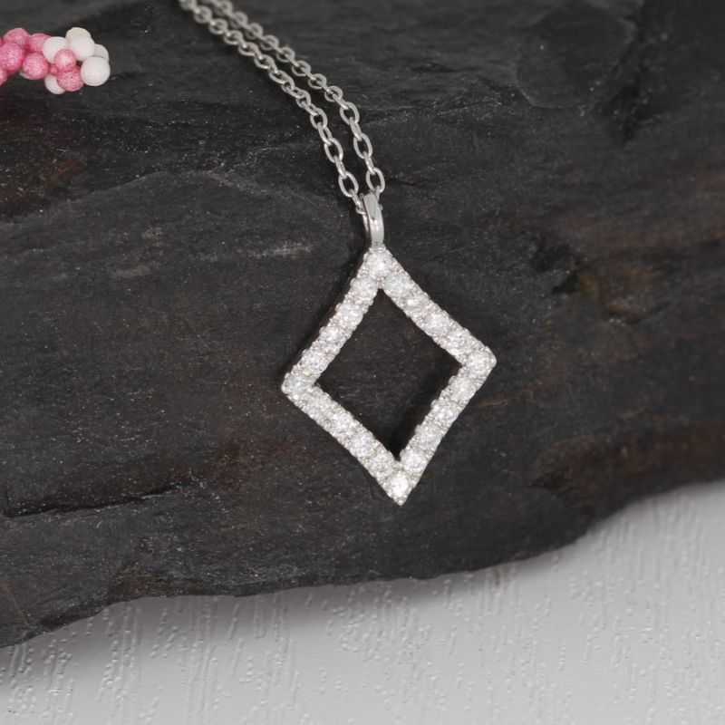 Wert 1090 € Brillant Anhänger & Kette (0,20 carat) in 750er 18 K Weißgold - H1531