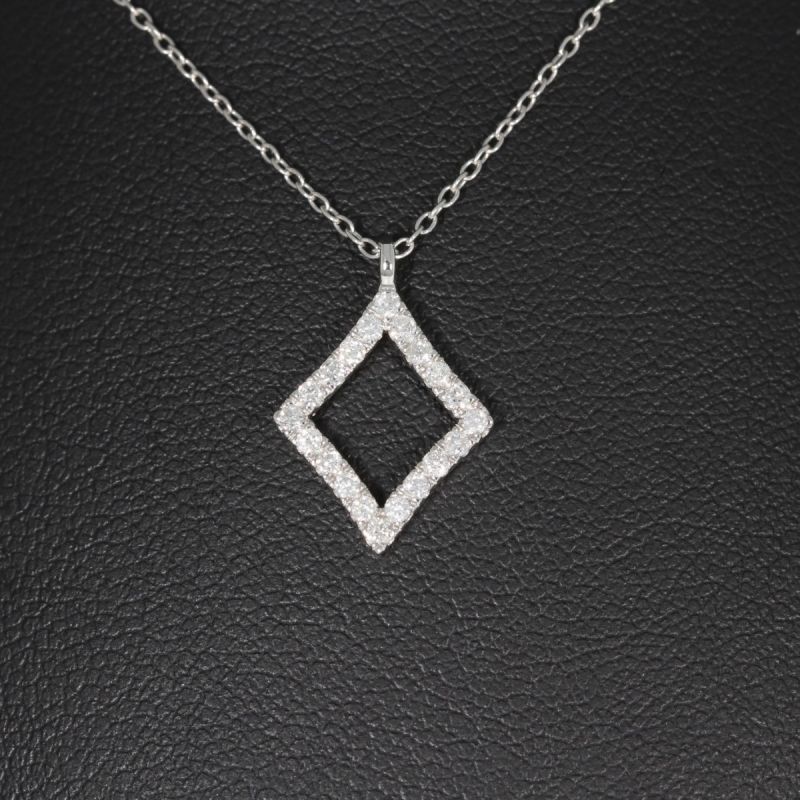 Wert 1090 € Brillant Anhänger & Kette (0,20 carat) in 750er 18 K Weißgold - H1531
