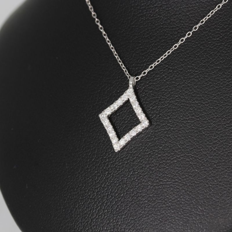 Wert 1090 € Brillant Anhänger & Kette (0,20 carat) in 750er 18 K Weißgold - H1531