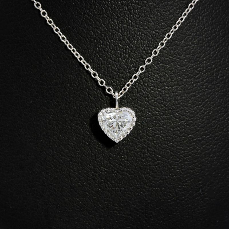 Wert 2450 € Diamant Herz Collier in 750er 18 K Weißgold - 88193