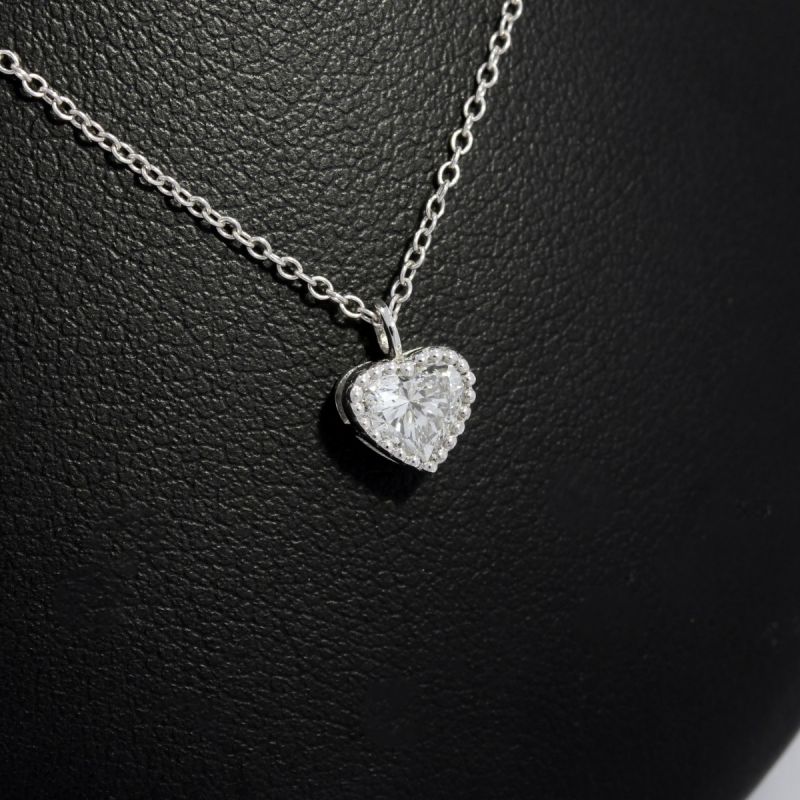 Wert 2450 € Diamant Herz Collier in 750er 18 K Weißgold - 88193