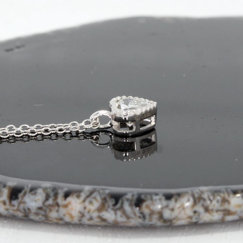 Wert 2450 € Diamant Herz Collier in 750er 18 K Weißgold - 88193