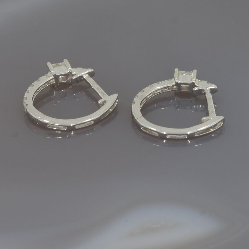Wert 1190 € Brillant Diamant Creolen in 750er 18 K Weißgold - H1573