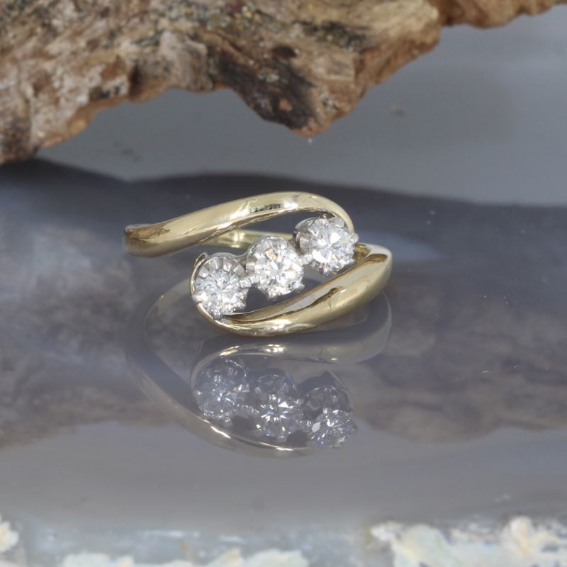Wert 2850 € Bicolor Brillant Ring (ca. 0,62 carat) in 585er 14 K Gold - 88283
