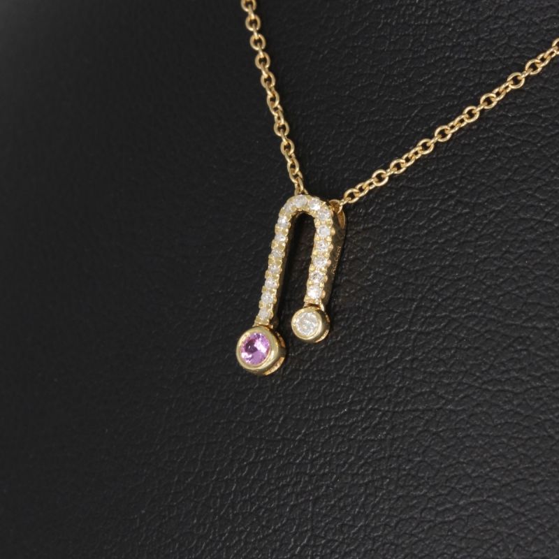 Wert 790 € Brillant Diamant Rubin Anhänger mit Kette in 750er 18 K Gelbgold - H487