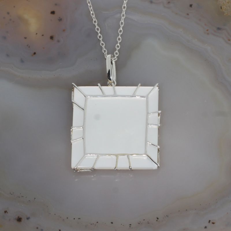 Wert 1350 € Brillant Perlmutt Anhänger & Kette in 585er 14 K Weißgold - 88296