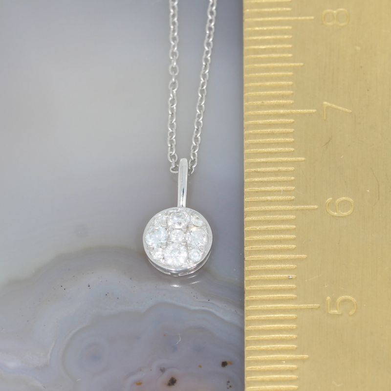 Wert 960 € Brillant Anhänger & Kette (0,20 carat) in 750er 18 K Weißgold - H1528