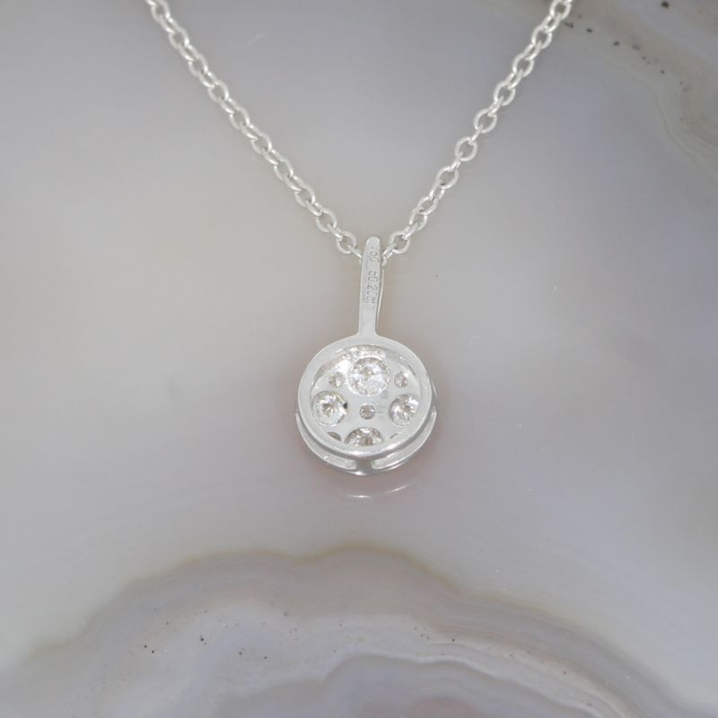 Wert 960 € Brillant Anhänger & Kette (0,20 carat) in 750er 18 K Weißgold - H1528