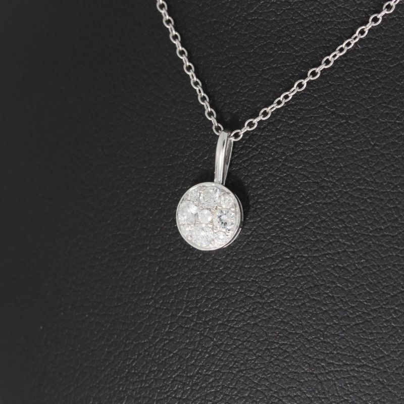 Wert 960 € Brillant Anhänger & Kette (0,20 carat) in 750er 18 K Weißgold - H1528