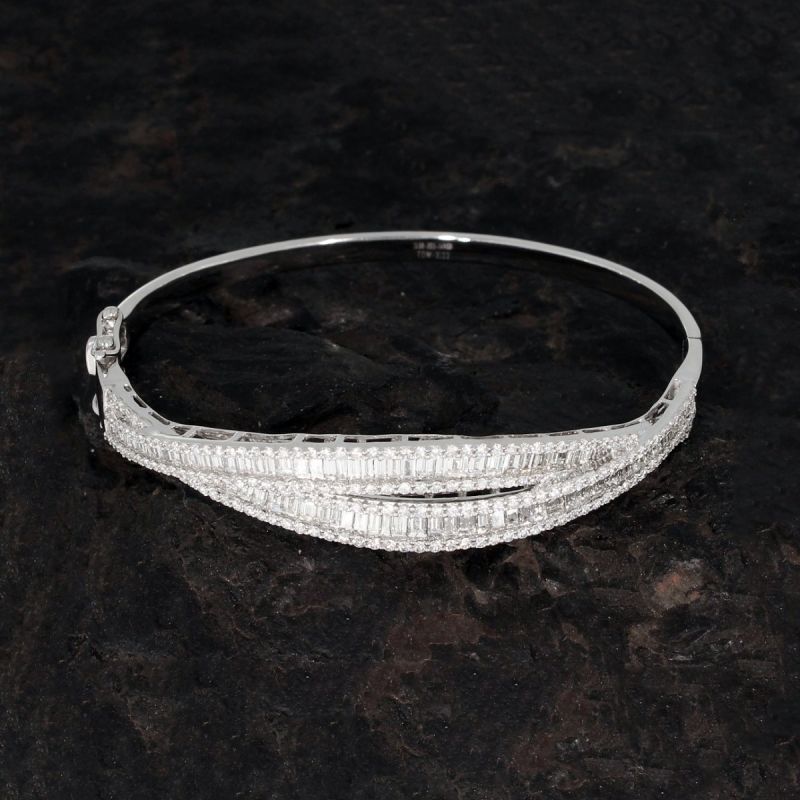 Sale! Wert 13990 € Brillant Diamant Armreif in 585er 14 K Weißgold - 88351
