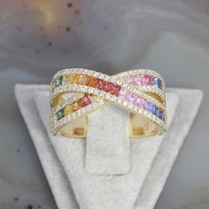 Wert 4370 € Brillant Saphir Ring in 585er 14 K Gelbgold - H1571