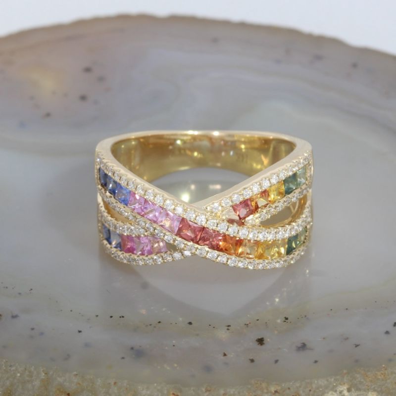 Wert 4370 € Brillant Saphir Ring in 585er 14 K Gelbgold - H1571