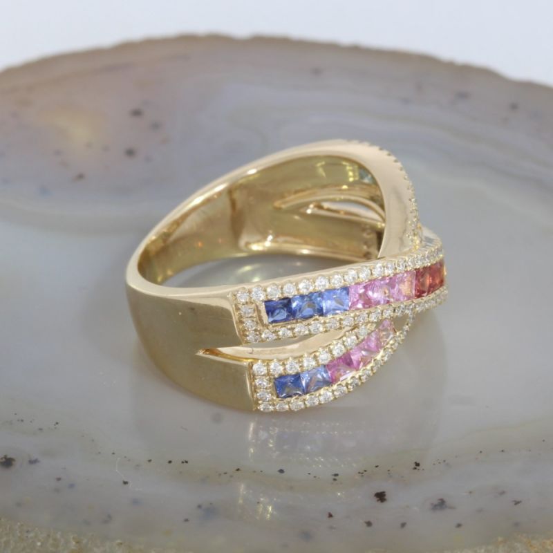 Wert 4370 € Brillant Saphir Ring in 585er 14 K Gelbgold - H1571