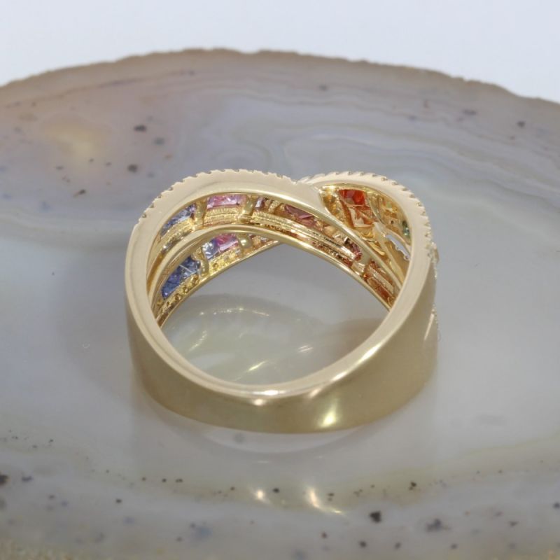 Wert 4370 € Brillant Saphir Ring in 585er 14 K Gelbgold - H1571