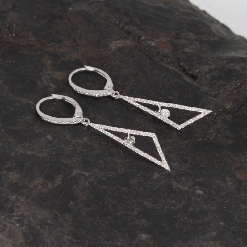 Sale! Wert 4100 € Brillant Diamant Ohrringe in 585er 14 K Weißgold - 88545