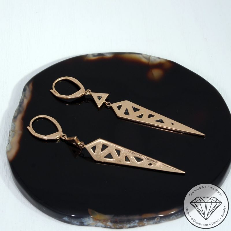 Wert 7250 € Diamant Onyx Ohrringe in 585er 14 K Roségold - 88548