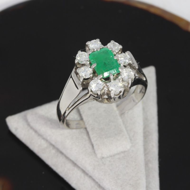 Sale! Wert 2380 € Brillant Smaragd Ring in 585er 14 K Weißgold - 88584